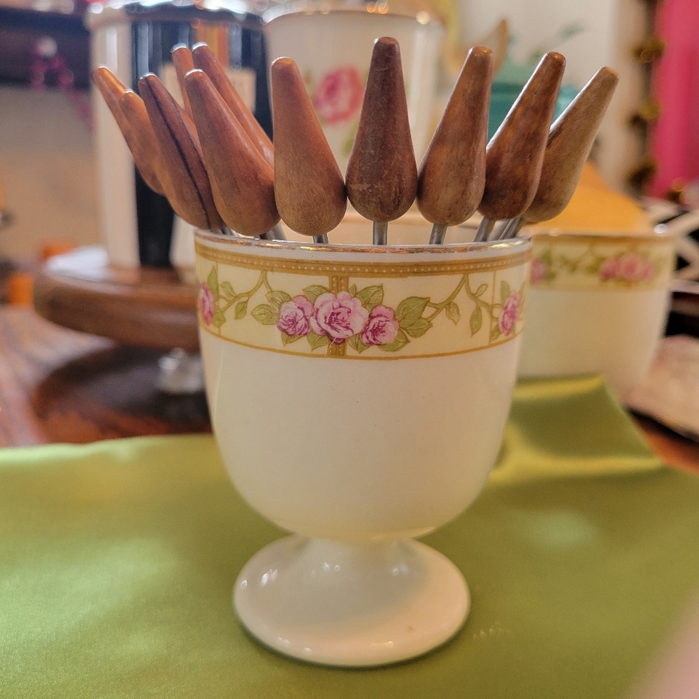 Vintage Teak Appetizer Picks (12) 1970s? ~ Bar Cart ~ Tiki ~ Party ~ Martini